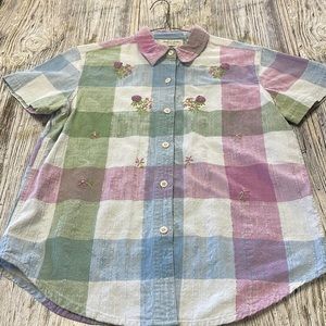 Vintage Lemon Grass Button Up Shirt - Late 90s pet medium